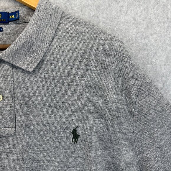 POLO Ralph Lauren Mens Heather Gray Polo Shirt Short Sleeve Collared Size XXL - Picture 5 of 12